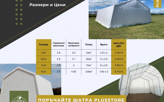 Шатри PlusStore – надеждна защита за складове и работни пространства